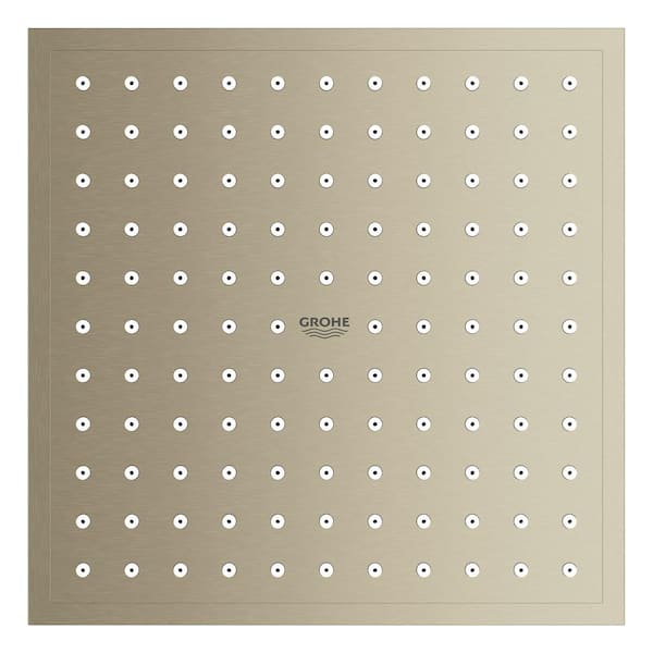 Euphoria Cube Plus 1-Spray 1.75 GPM 6 in. Wall Mount Fixed Shower Head in Brushed Nickel