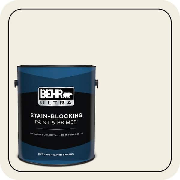 BEHR ULTRA 1 gal. Designer Collection #DC-012 White Stone Satin Enamel Exterior Paint with Primer