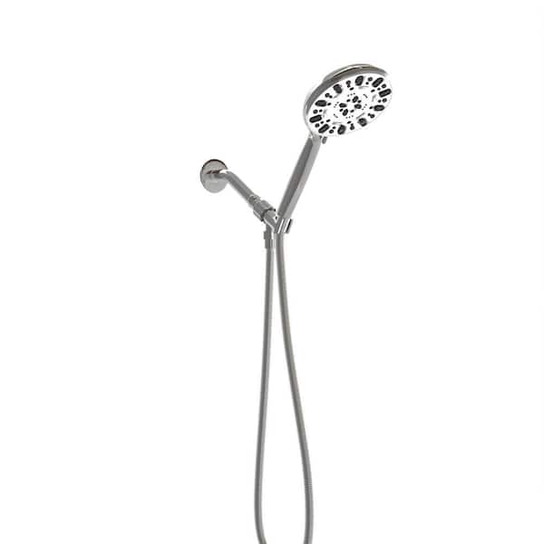 Fapully 7-Spray Wall Mount Handheld Shower Head with hose 1.8 GPM, ABS Material Round Shape Hand Shower in Chrome