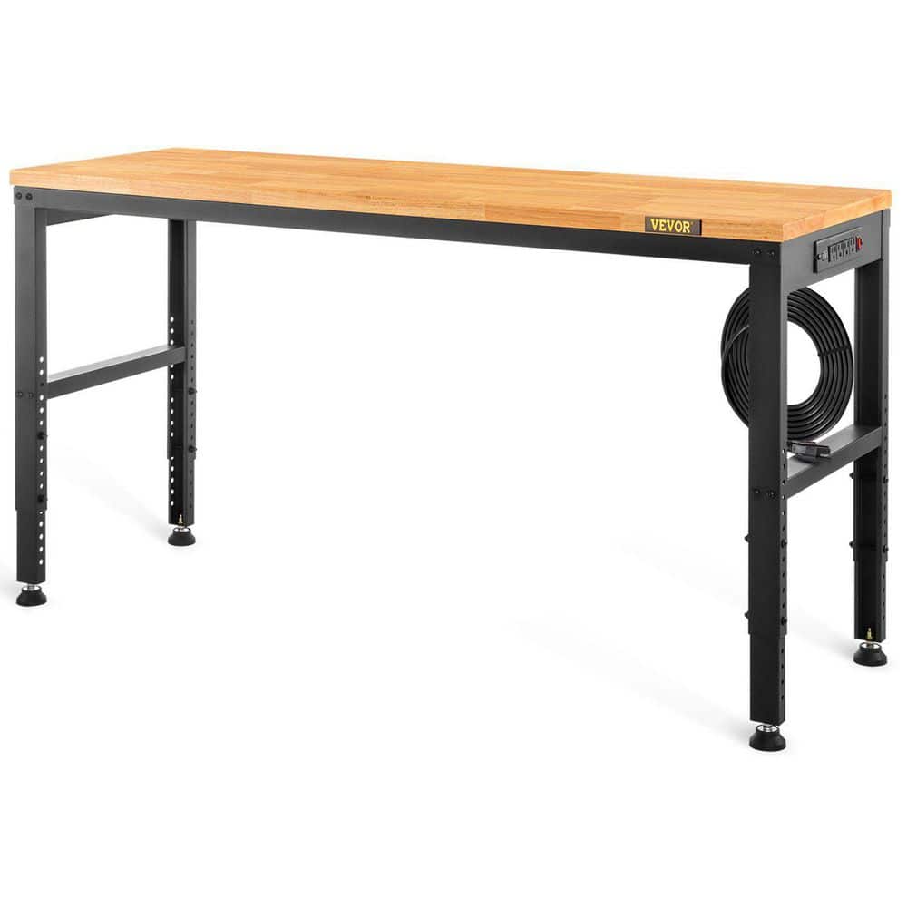 20 in. W x 48 in. D Workbench Adjustable Height, 2000 LBS Load Capacity with Power Outlets and Hardwood Top price history on PriceWatchPro