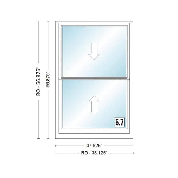 Andersen - 400 Series 37-5/8 in. x 56-7/8 in. Clad Wood Double-Hung Window w/Low-E Glass, White Ext/Pine Int & Stone Hardware