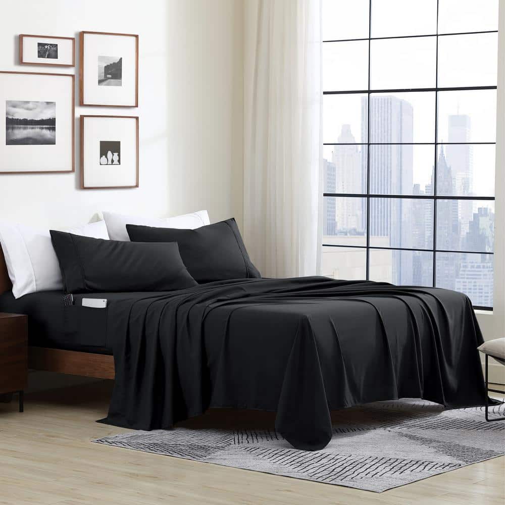 Black Queen Ultra Soft Microfiber 4-Piece Sheet Set