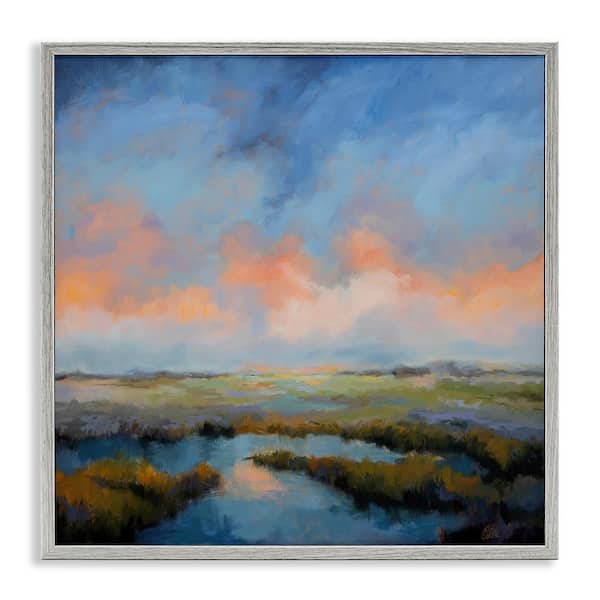 Stupell Industries Pastel Cloud Reflection by Odile Gray Framed Nature Giclee Art Print 17 in. x 17 in.