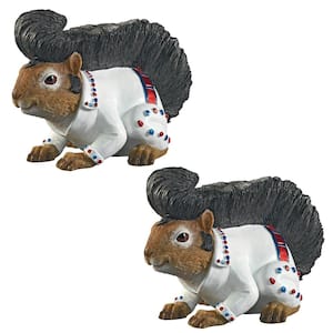 Elmer the Rock and Roll Squirrel Garden Statue Set (2-Piece)