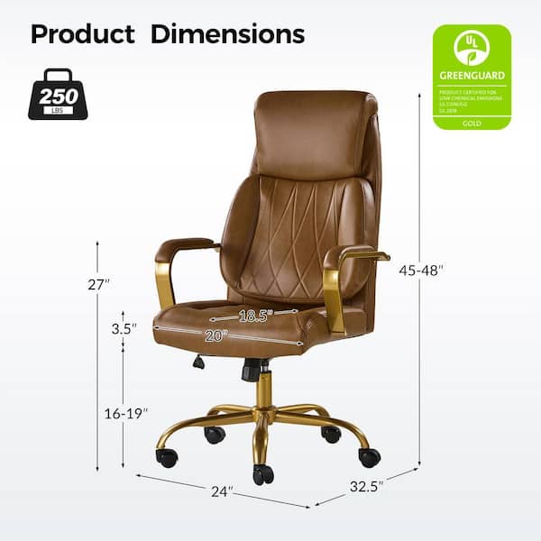 JAYDEN CREATION Jill Mid-Century Modern Camel Vegan Leather