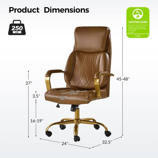 JAYDEN CREATION Jill Mid-Century Modern Camel Vegan Leather