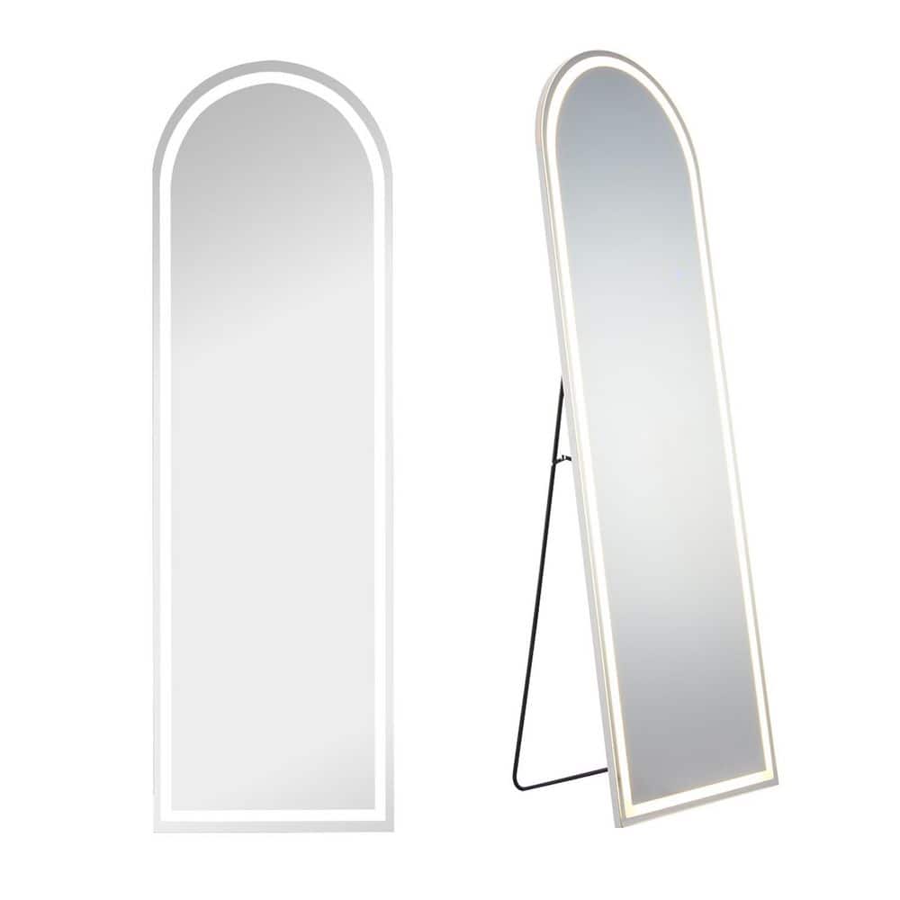 26 in. W x 71 in. H LED Light Rectangular Frameless Arched Full Length Mirr