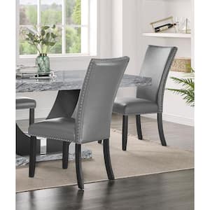 New Classic Furniture Lyra Gray Vinyl Side Chair Set Of 2