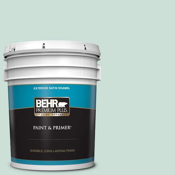 BEHR PREMIUM PLUS 5 gal. #M430-2 Ice Rink Satin Enamel Exterior Paint & Primer