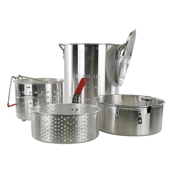 LOCO 4-Piece Aluminum Cookware Set in Silver