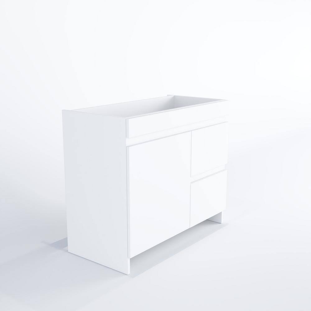 White Freestanding Single Bathroom Vanity with Soft Close Drawers