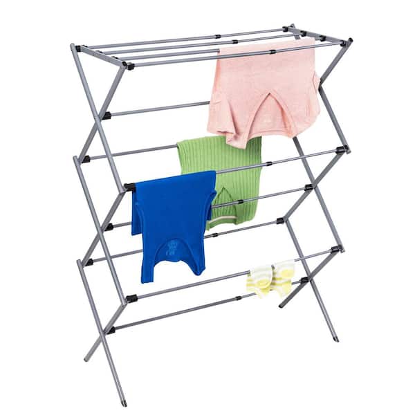 Honey Can Do 14 5 In X 45 5 Grey Silver Expandable Collapsible Drying Rack Dry 06867 The Home Depot