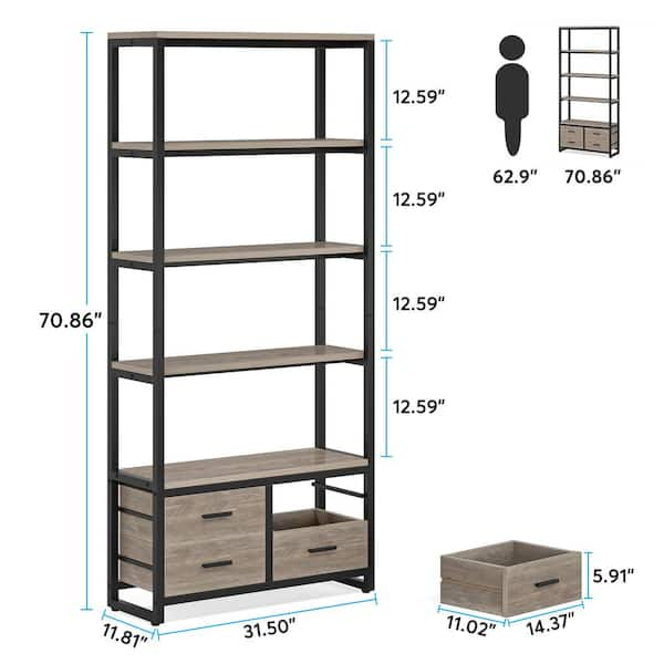 Napa Standing Bookshelf Walnut & Grey