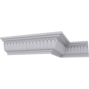SAMPLE - 2-3/4 in. x 12 in. x 3 in. Polyurethane Floral Crown Moulding