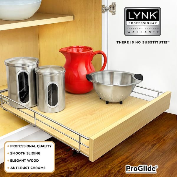 Lynk Professional Pull Out Cabinet Organizer, Slide Out Pantry Shelf 17-in  W x 4-in H 1-Tier Cabinet-mount Metal Pull-out Under-sink Organizer in the  Cabinet Organizers department at