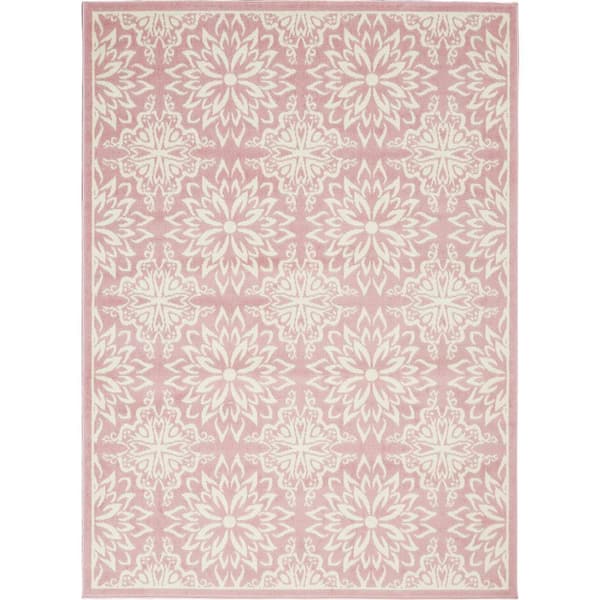 Jubilant Ivory/Pink 6 ft. x 9 ft. Moroccan Farmhouse Area Rug