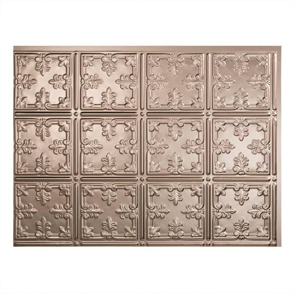 Fasade 18.25 in. x 24.25 in. Brushed Nickel Traditional Style # 10 PVC Decorative Backsplash Panel