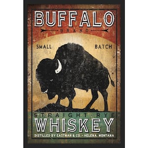 Buffalo Whiskey Framed Giclee Typography Art Print 18 in. x 26 in.