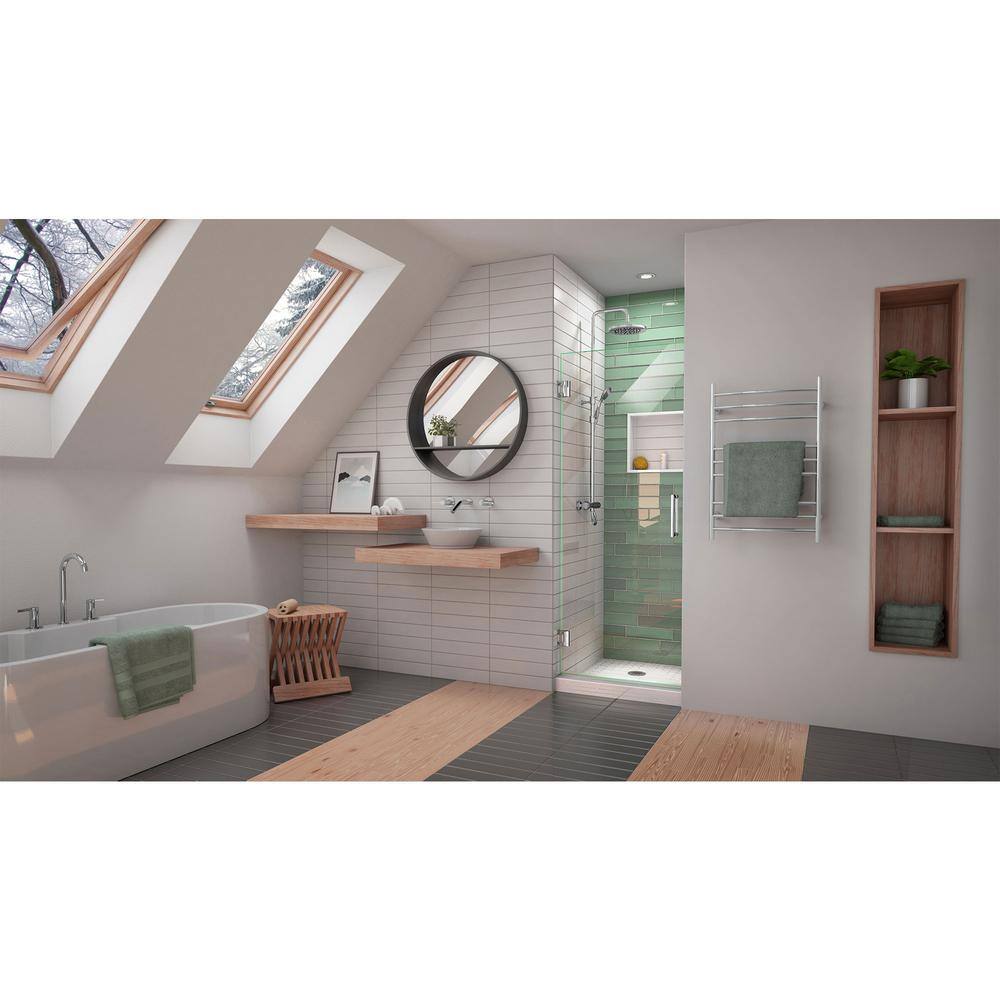 Unidoor-LS 23'' x 72'' Frameless Hinged Shower Door with ClearMax Glass