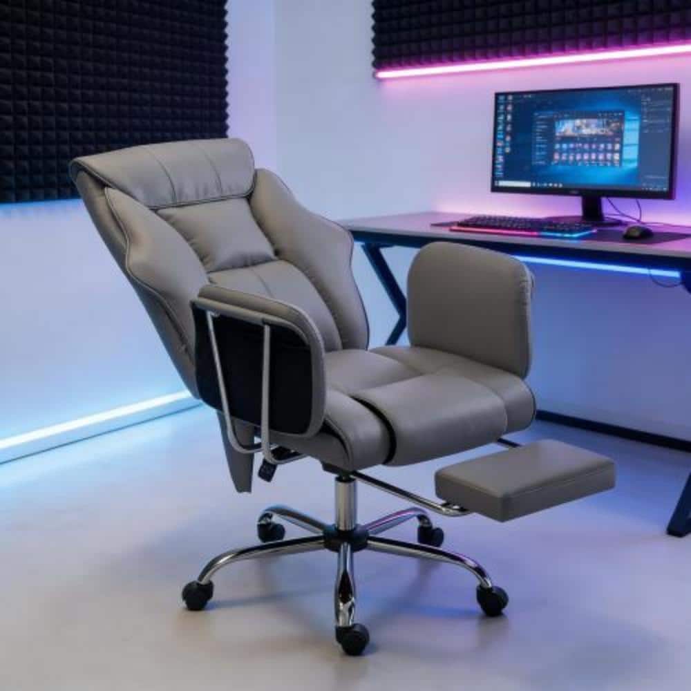 Soft High Back Executive Office Chair, Massage, Recline, PU Leather, Swivel, Single