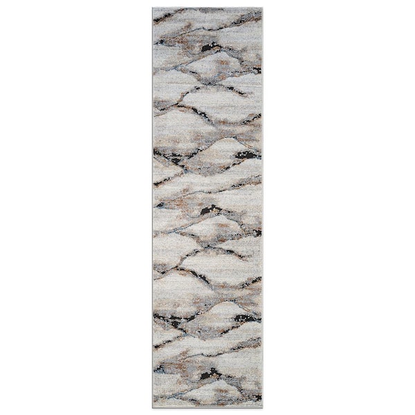 2 ft. 3 in. x 8 ft. Gray Horizon Modern Area Rug