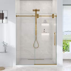 SHAAMA Valora 60 in. W x 72 in. H Single Sliding Frameless Shower