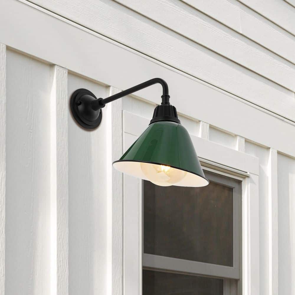 Croydon 16'' Satin Black Iron LED Gooseneck Outdoor Sconce