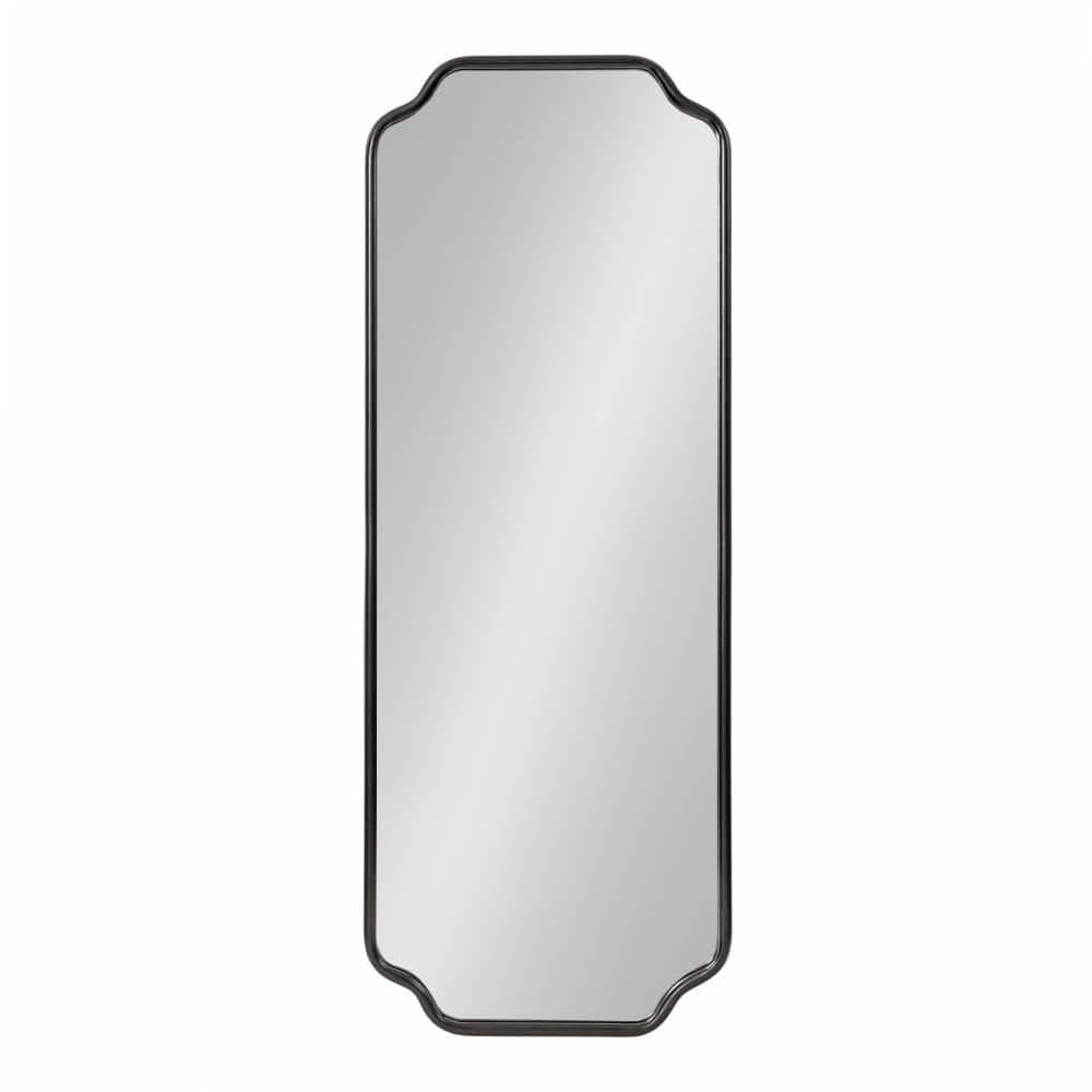 Plumley Black Scalloped Full Length Wall Mirror, 18 x 48