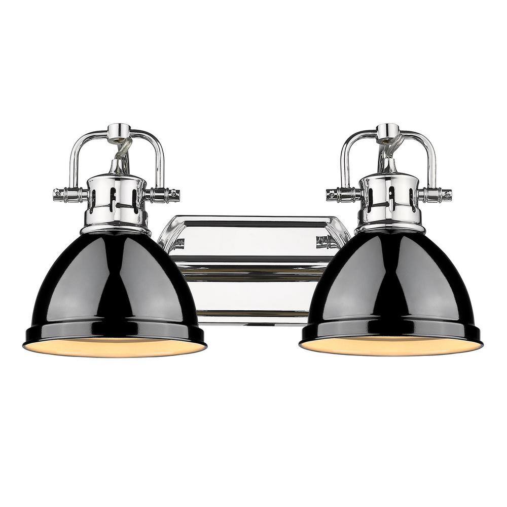 Duncan 16.5 in. 2-Lights Chrome Black Vanity Light price history on PriceWatchPro