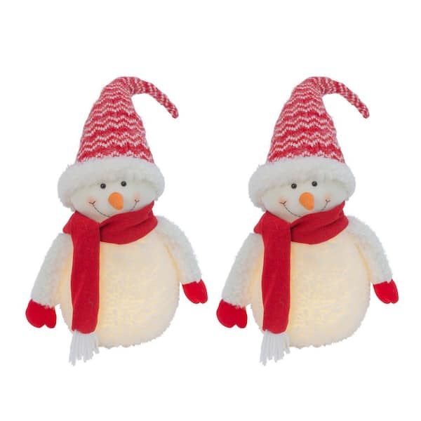 GERSON INTERNATIONAL 29.1 in. H B/O Lighted Snowman Figurine (Set of 2)