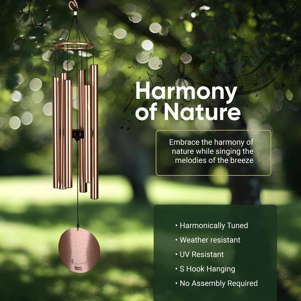 Nature's Melody 36" Rose Gold Aluminum Outdoor Wind Chimes