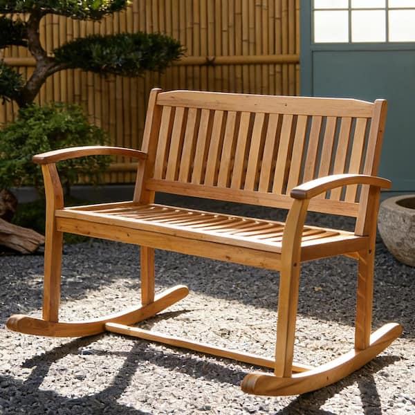 Natural Wood Outdoor Rocking Chair