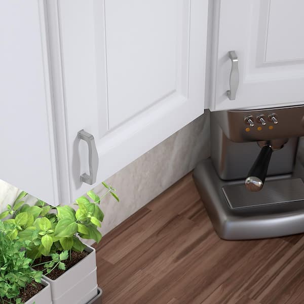 Charlemagne Collection 3 in. (76 mm) Classic Brushed Nickel Curved Cabinet Bar Pull