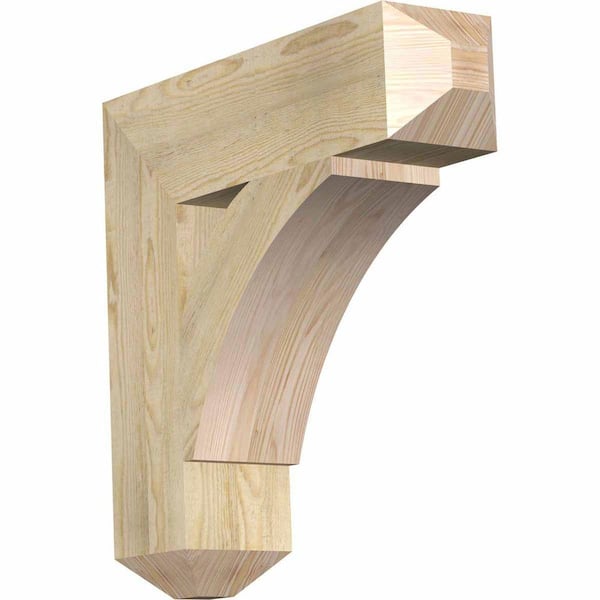 Ekena Millwork 6 in. x 24 in. x 24 in. Douglas Fir Thorton Craftsman Rough Sawn Bracket