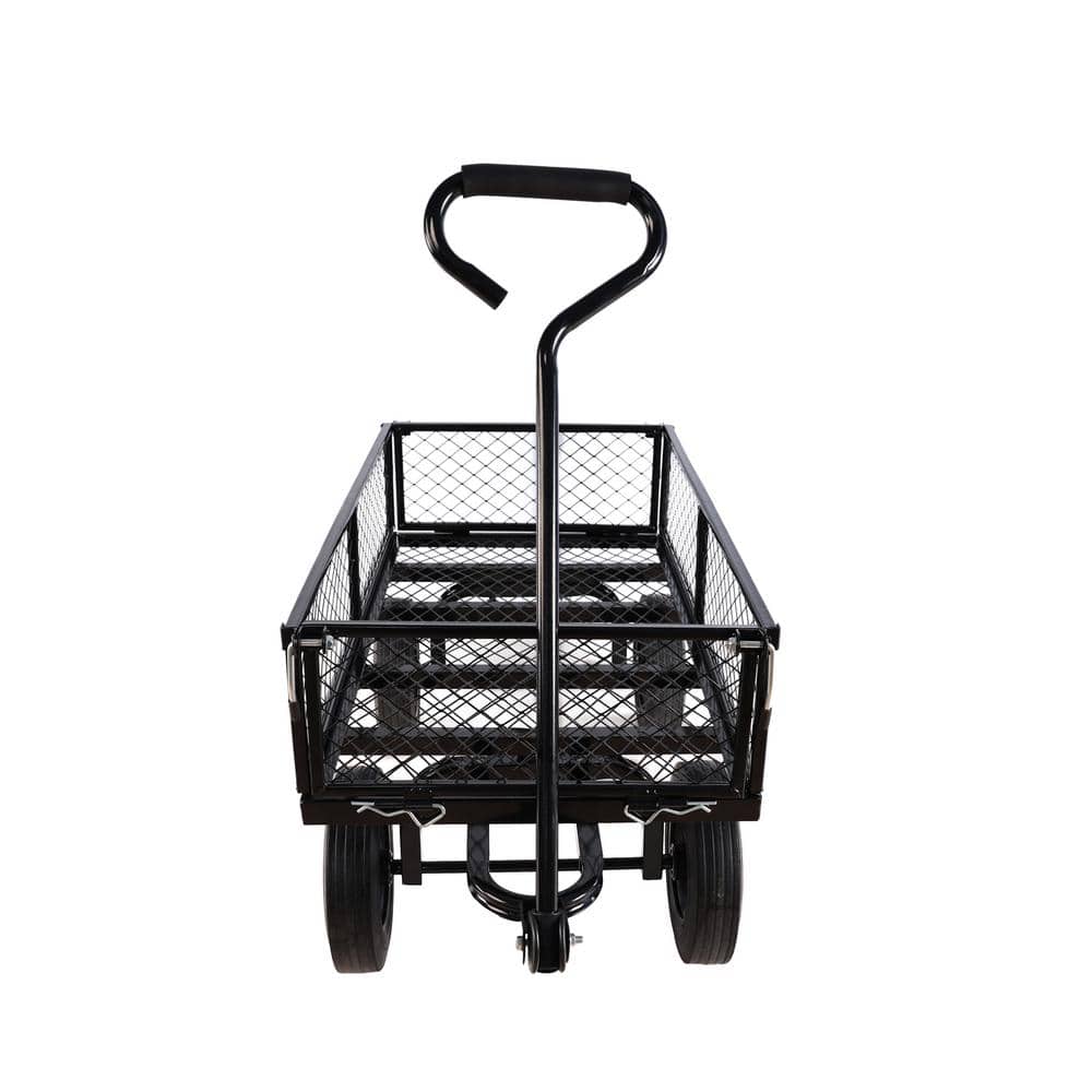 Black Solid Wheels Tools Cart Wagon Cart Garden Cart, Serving Cart for ...