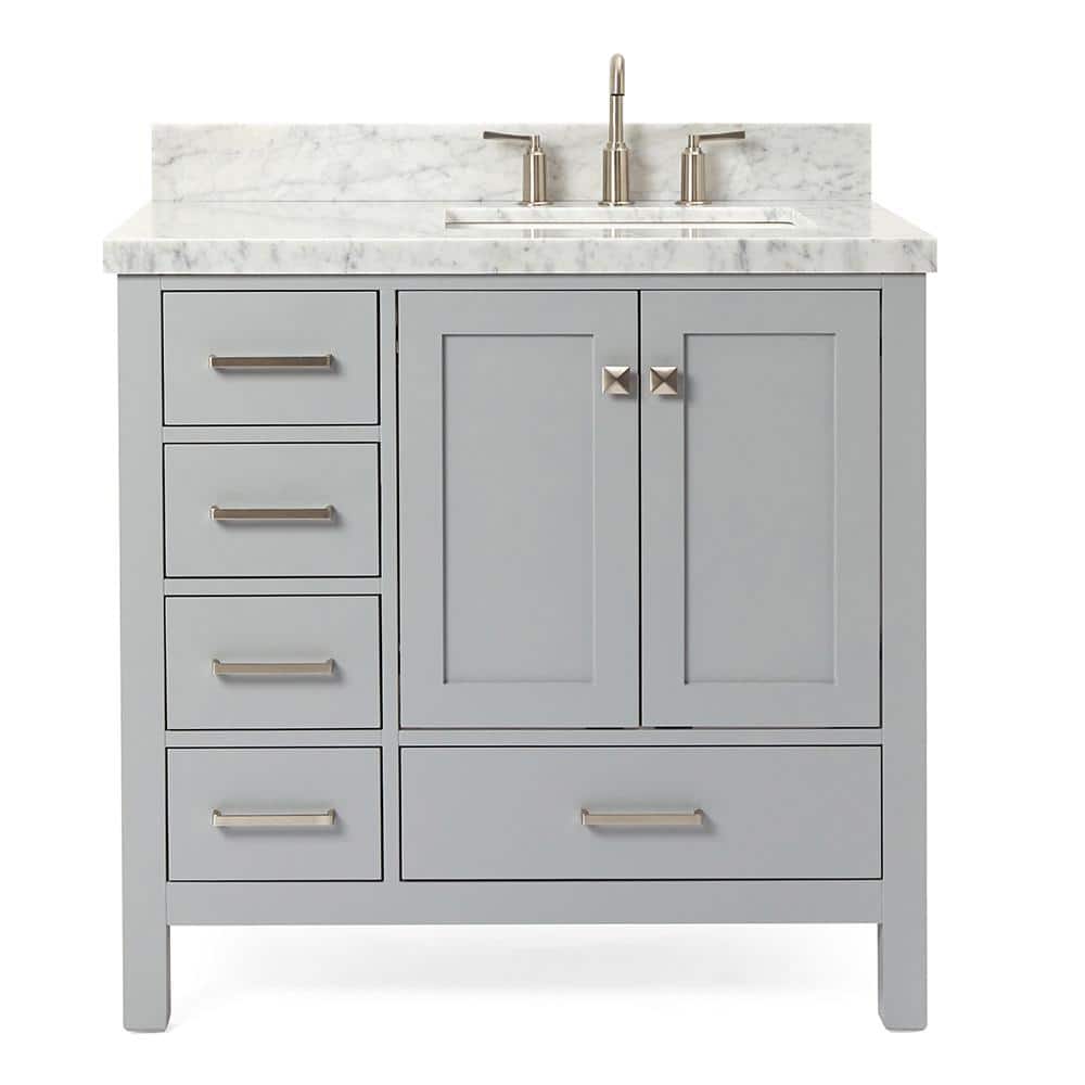 Cambridge 37" Grey Marble Top Single Basin Vanity