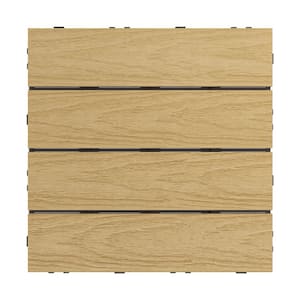 UltraShield Naturale 1 ft. x 1 ft. Quick Deck Composite Outdoor Deck Tile in Australian Red Cedar (10 sq. ft. Per Box)