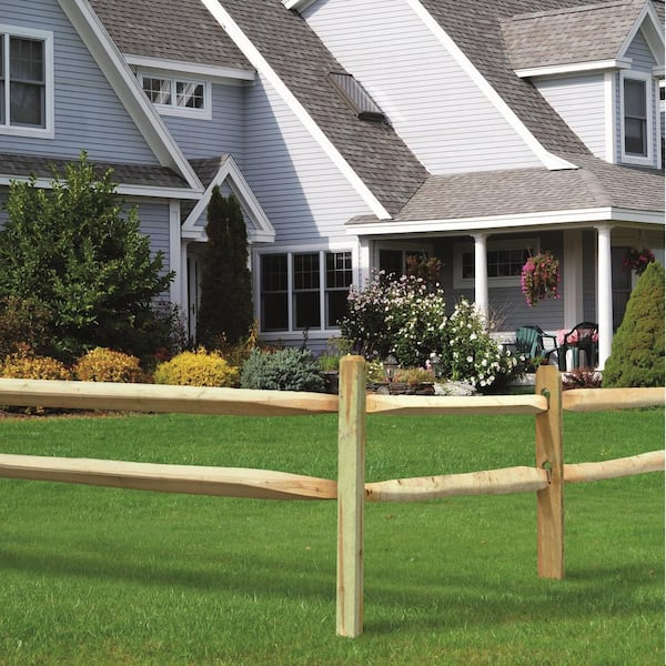3 in. x 4 in. x 11 ft. Pressure-Treated Pine Split Fence Rail WVSR1012 -  The Home Depot
