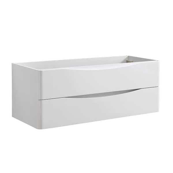 Fresca Tuscany 48 in. Modern Wall Hung Double Vanity Cabinet Only in Glossy White