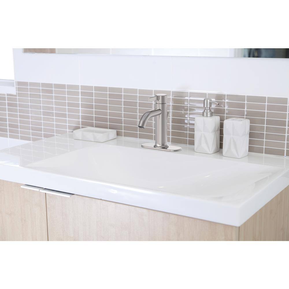 Brushed Nickel Single-Handle High Arc Bathroom Faucet