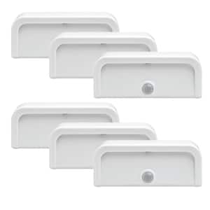 Indoor Battery Powered Motion Activated LED Mini Stick Anywhere Night Light, White (6-Pack)
