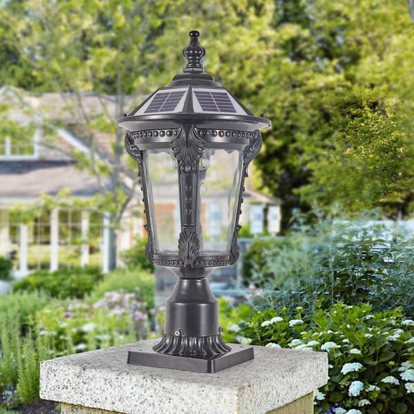 Byteany 1-Light Black Aluminum Outdoor Weather Resistant Solar