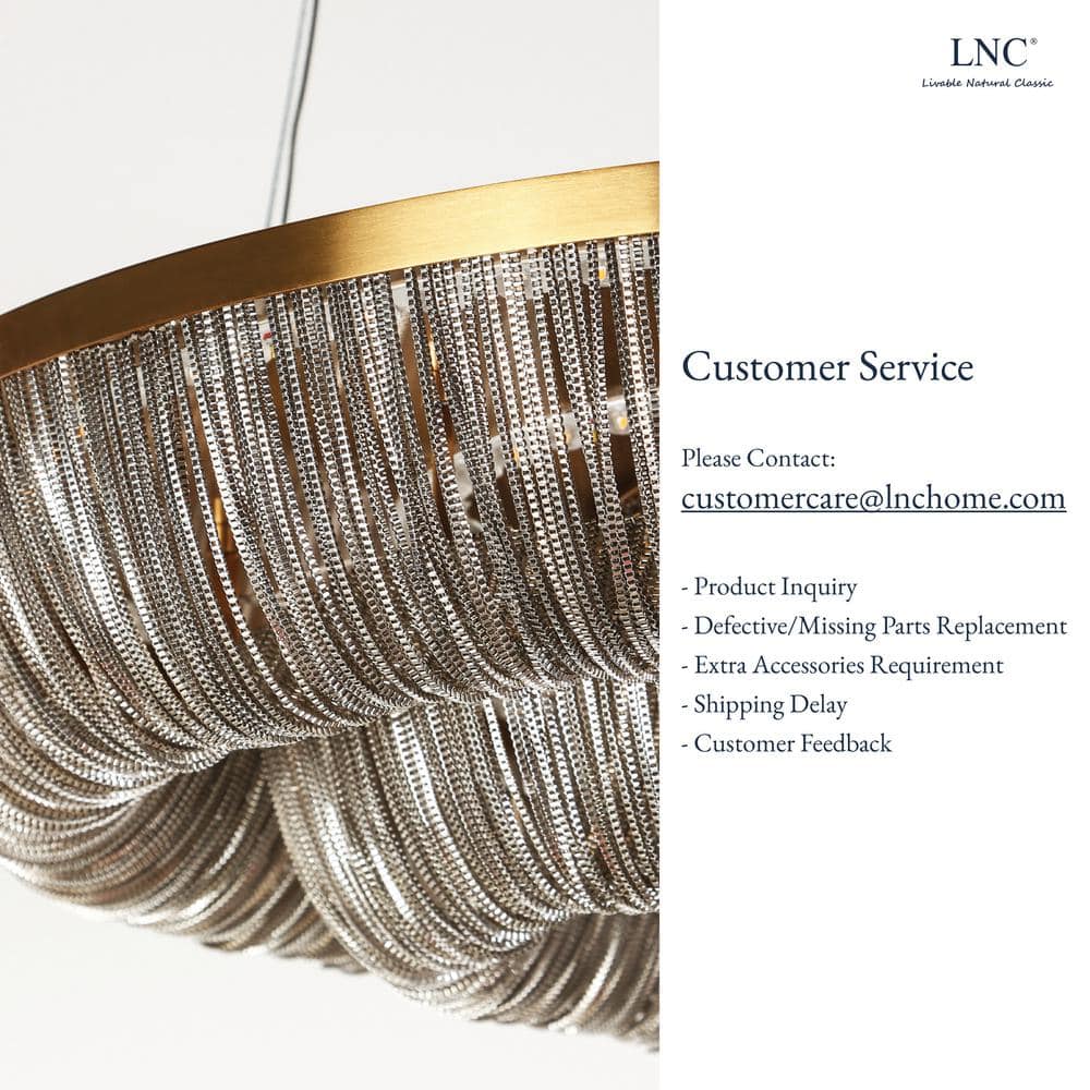 Brass Oval LED Chandelier with Metal Tassel Accents