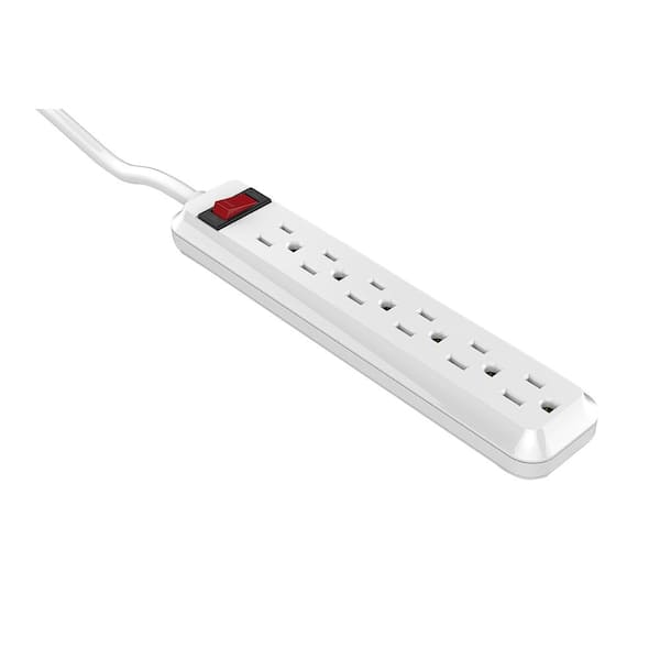 4 OUTLET POWER STRIP/ LIGHTED SWITCH WITH 7 INCH CORD 