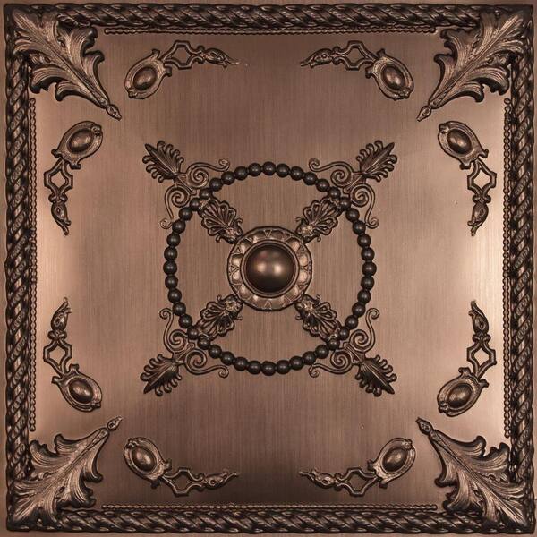 Ceilume Alexander Faux Bronze 2 ft. x 2 ft. Lay-in or Glue-up Ceiling Panel (Case of 6)