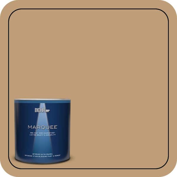 BEHR MARQUEE 1 qt. #300F-4 Almond Toast Satin Enamel Interior Paint & Primer