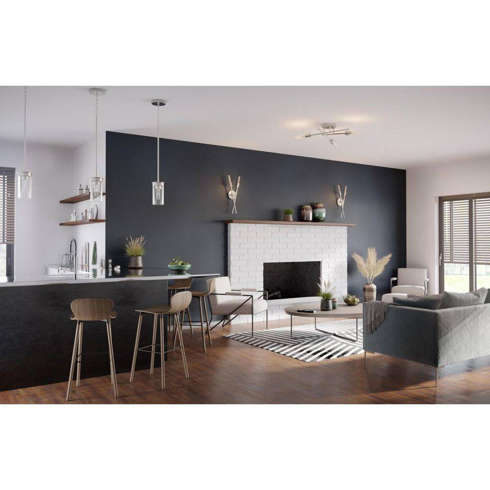 Kellwyn Matte Black and Clear Glass Mini-Pendant Light