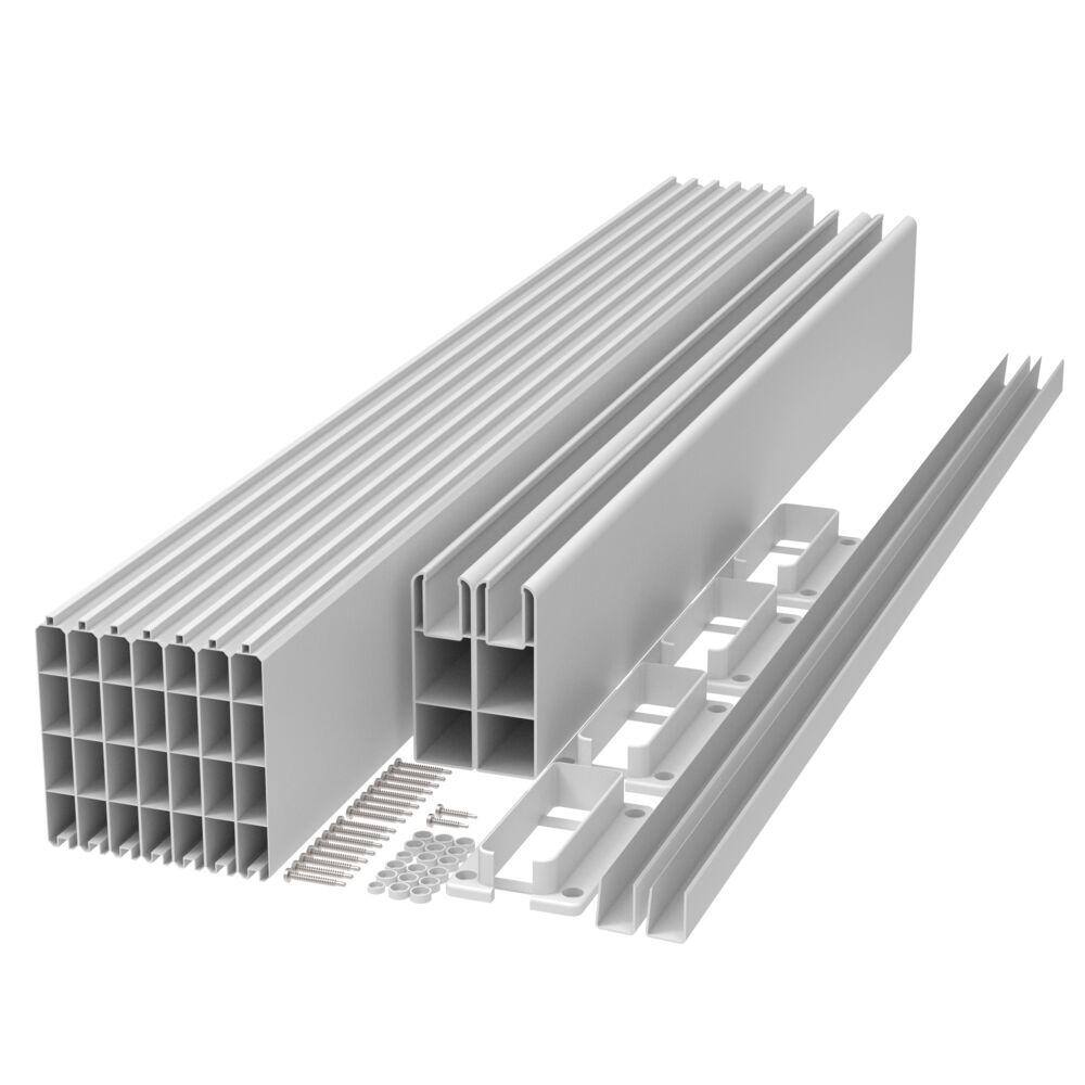 5 ft x 3.5 ft White Vinyl Privacy Fence Panel