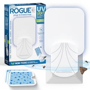 Rogue Indoor Plug-In Insect Trap for Fruit Flies, Gnats and House Flies with UV Lights (2-Pack)