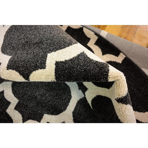 Trellis Philadelphia Black/Beige 8' 0 x 8' 0 Round Rug